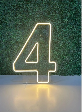 Número 4 de Led   - Mandy Decor Festas