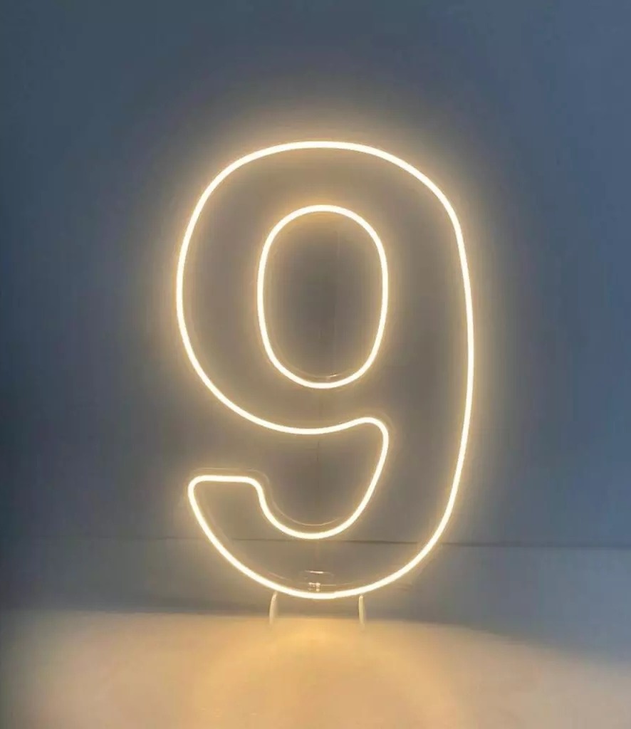 Número 9 de Led   - Mandy Decor Festas