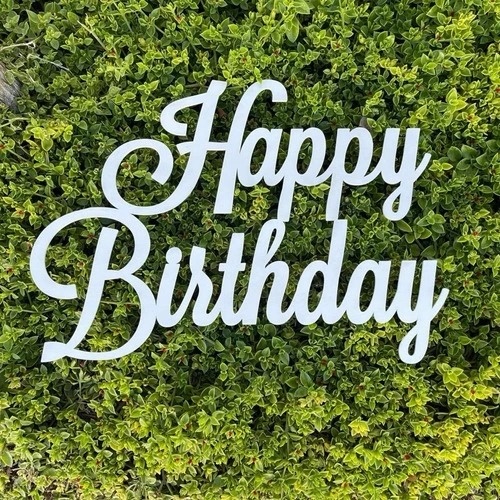 Pendente  Mdf Happy Birthday Prata - Mandy Decor Festas