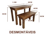 Kit de Mesa Rústica Pinus  - imagem 3