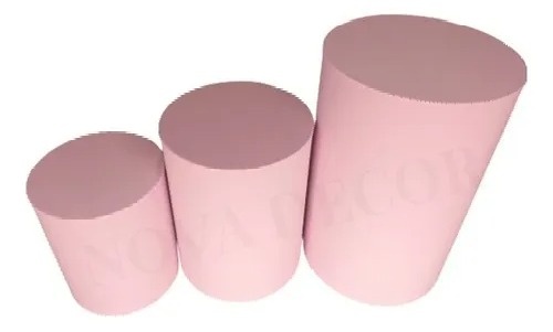 Kit Capa Cilindros Rosa Pastel - Balloon Party Eventos