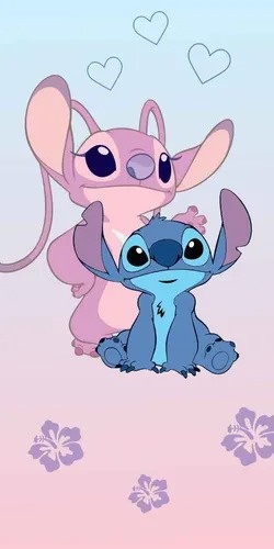 Painel Romano Stitch E Angel 001 - Balloon Party Eventos