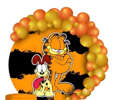 Painel Redondo Garfield - Balloon Party Eventos