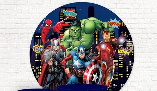Painel Redondo Vingadores - Balloon Party Eventos
