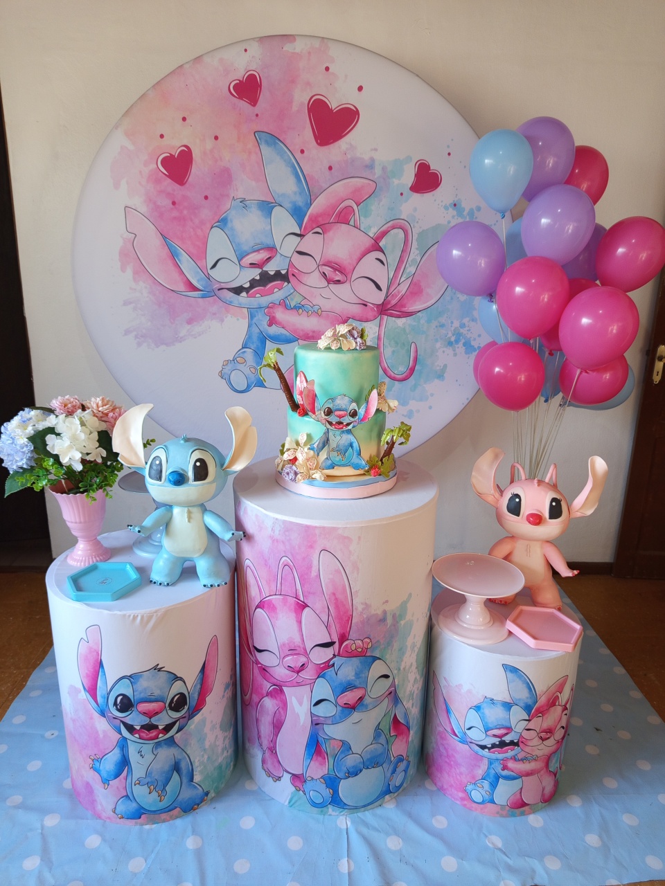 Kit Leve E Monte Stitch E Angel - Balloon Party Eventos