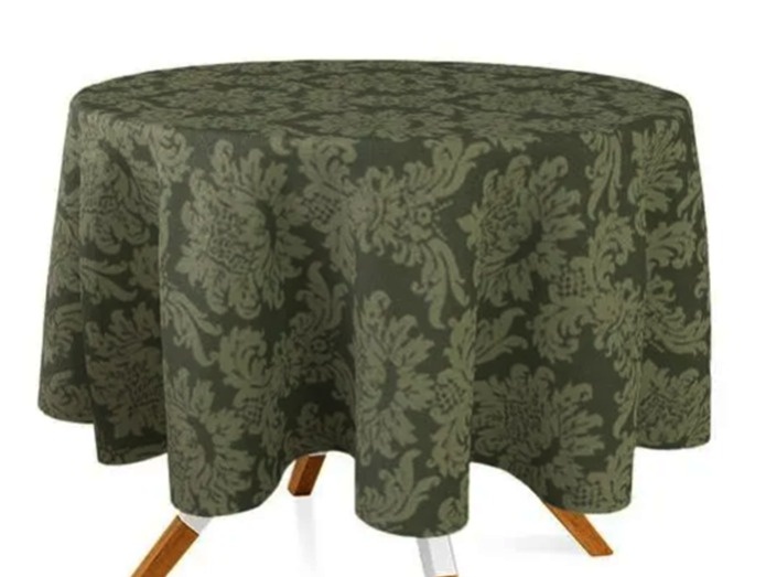 Toalha Redonda Jacquard Verde Musgo Escuro - Balloon Party Eventos
