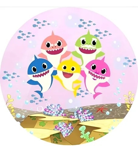 Painel Redondo Baby Shark - Balloon Party Eventos