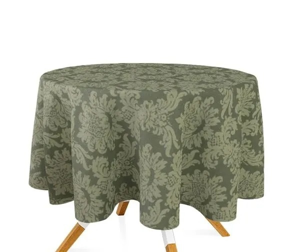 Toalha Redonda Jacquard Verde Musgo - Balloon Party Eventos