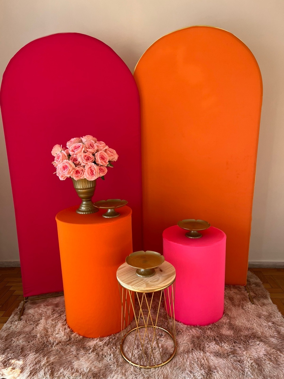 Laranja E Pink C/ Mesa Madeira - kitfestabh