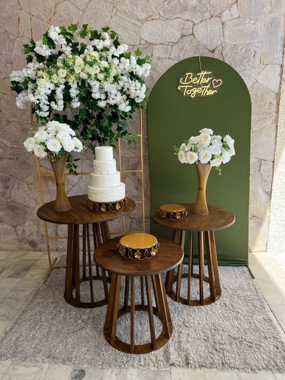 Flores Brancas Com Verde (Personalizado) - kitfestabh