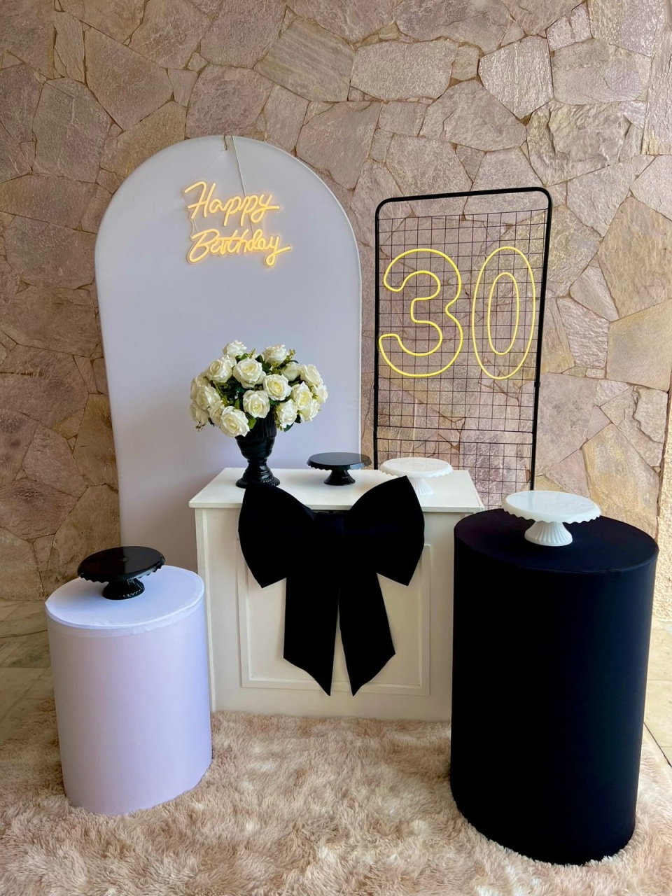 Laço Preto Aniversário - kitfestabh