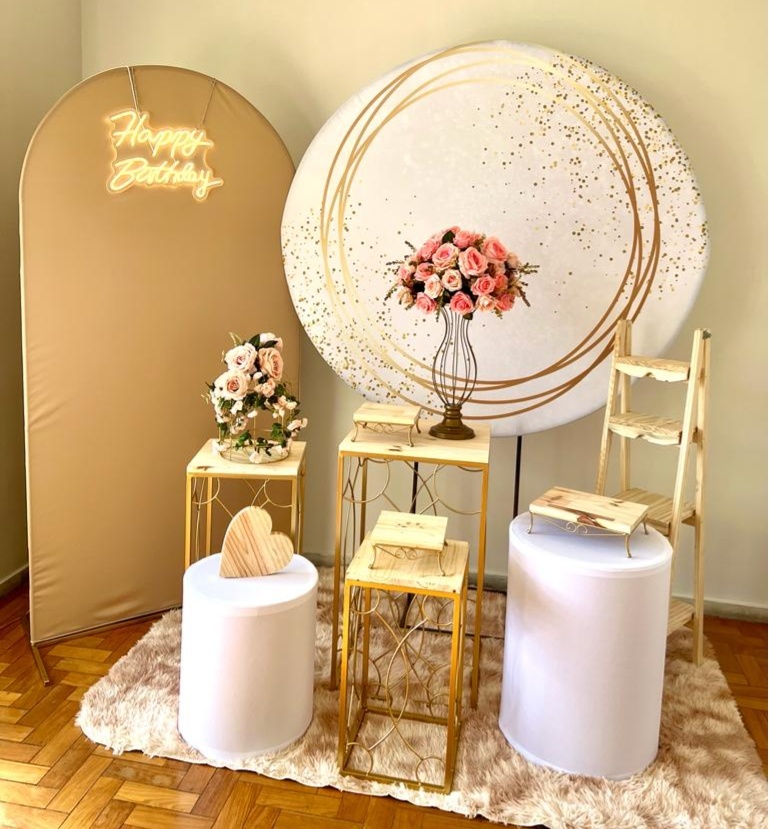 Branco Com Dourado - kitfestabh