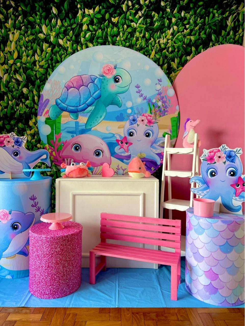 Fundo Do Mar Rosa Completo - kitfestabh