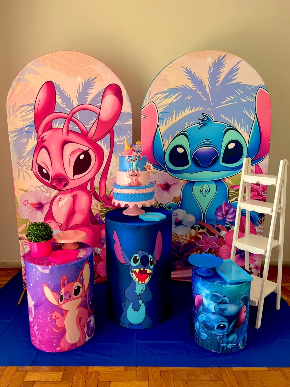 Stitch E Angel 4 (Completo C/ Bolo E Escadinha) - kitfestabh