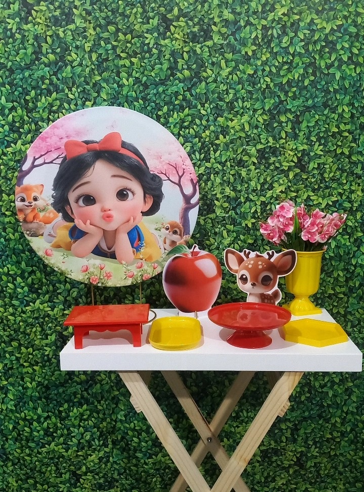 Kit Na Mesa Branca de Neve Cute - Dafê Pegue e Monte 