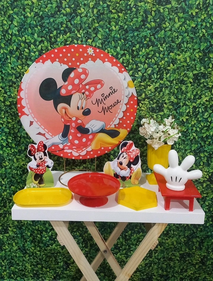 Kit Na Mesa Minnie Vermelha  - Dafê Pegue e Monte 