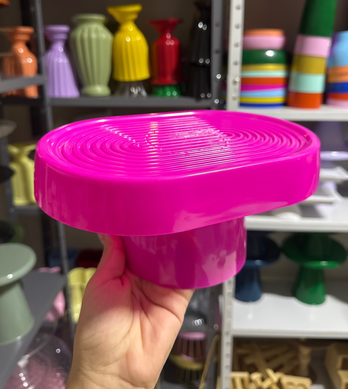 Boleira Caracol Oval Pink  - Mini Festas