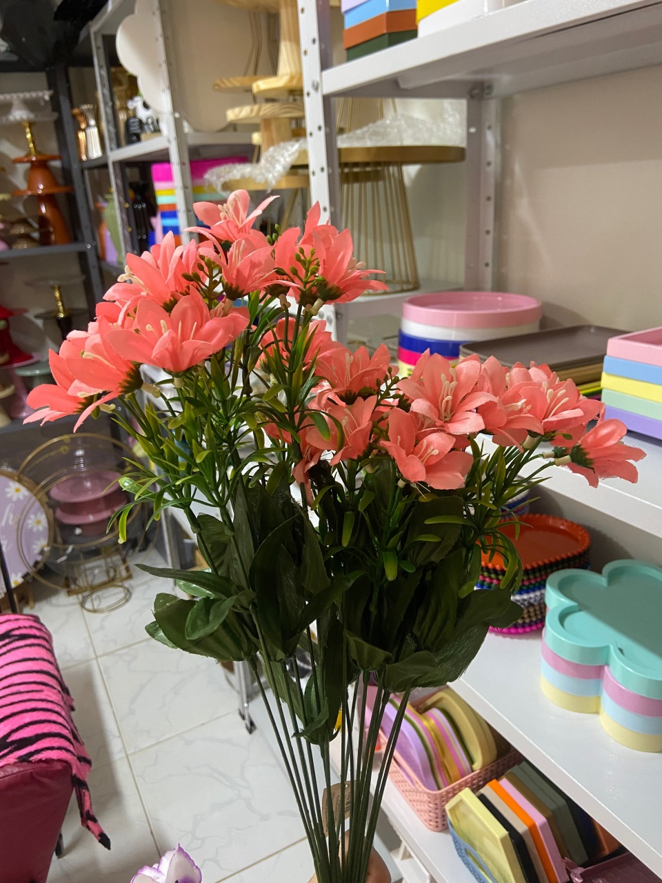 Flores Salmao - Mini Festas