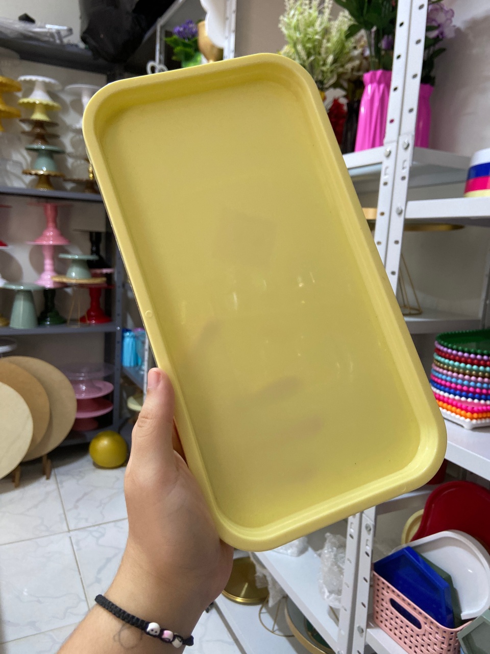 Bandeja Retangular Amarelo Candy - Mini Festas