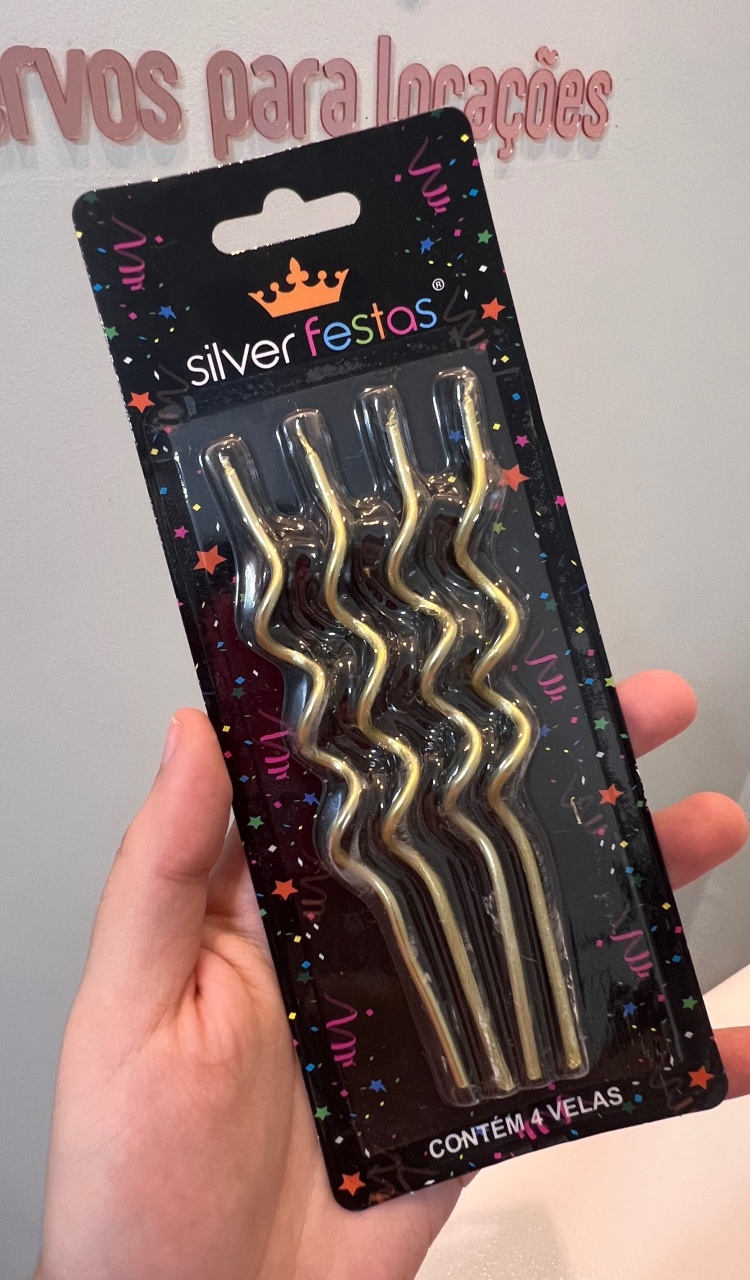 Vela Espiral ( Dourado ) - Mini Festas