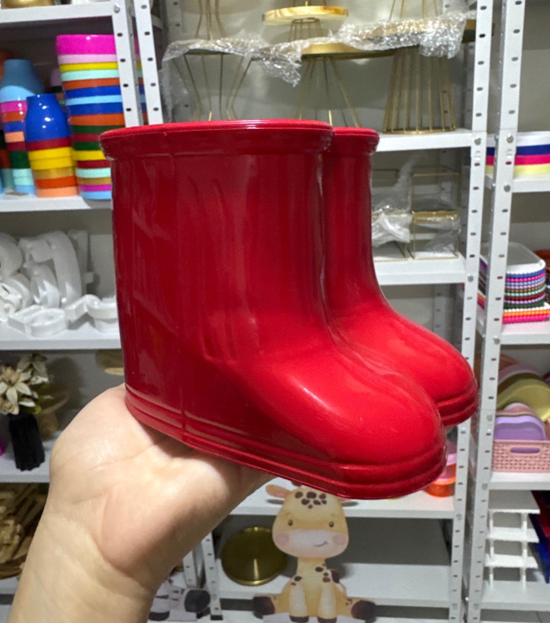 Vaso Sapato Vermelho - Mini Festas