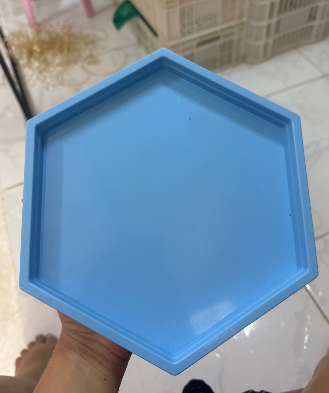Bandeja Sextavada Azul Bb - Mini Festas