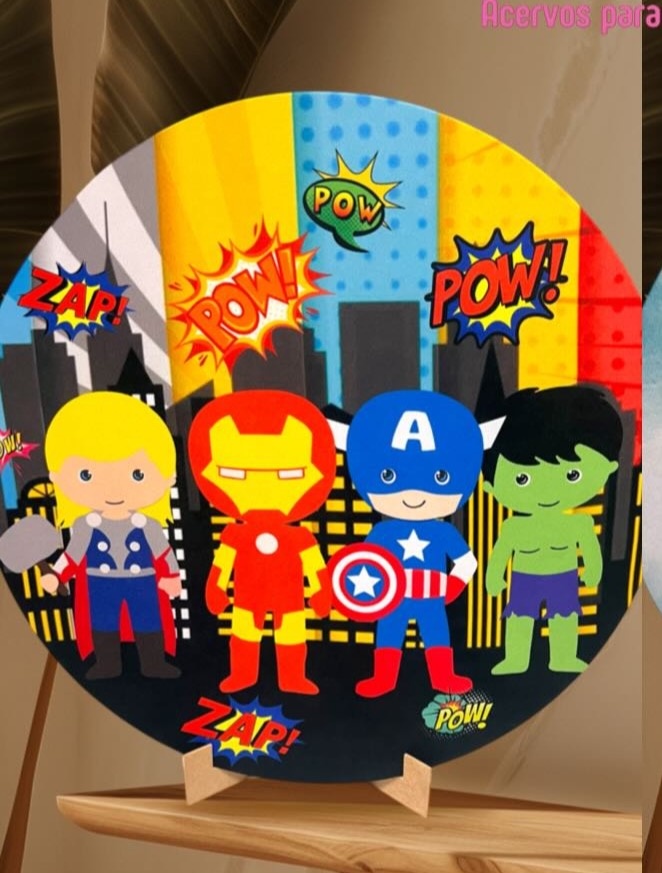 Capa Vingadores Cute - Mini Festas