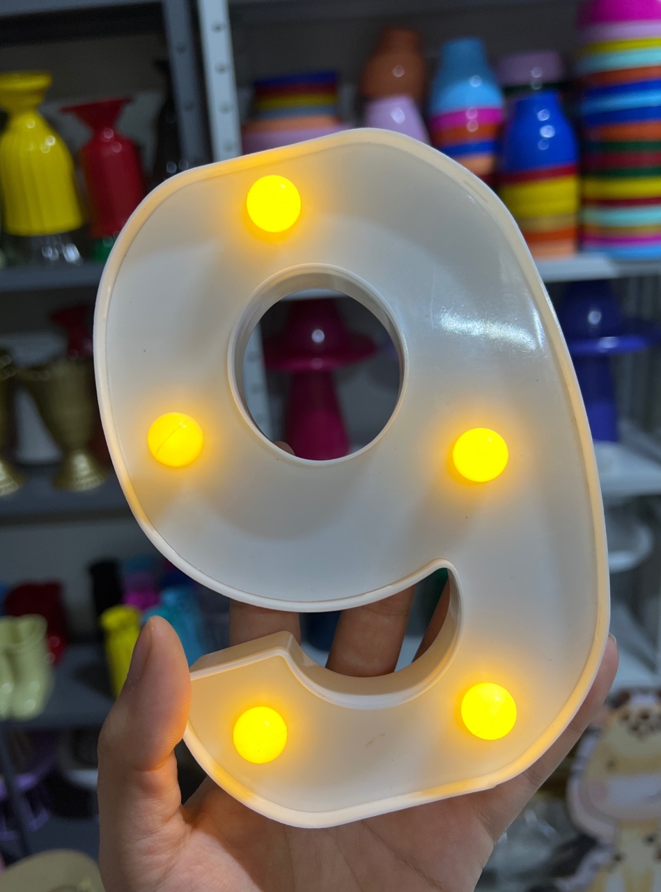 Número Led 9 - Mini Festas
