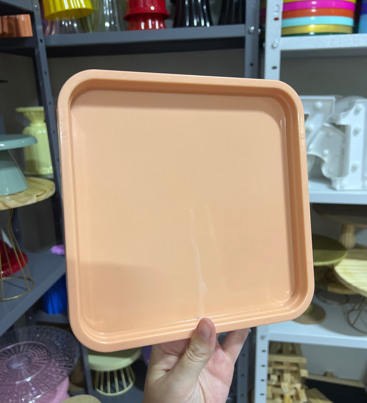 Bandeja Quadrada Salmão  - Mini Festas
