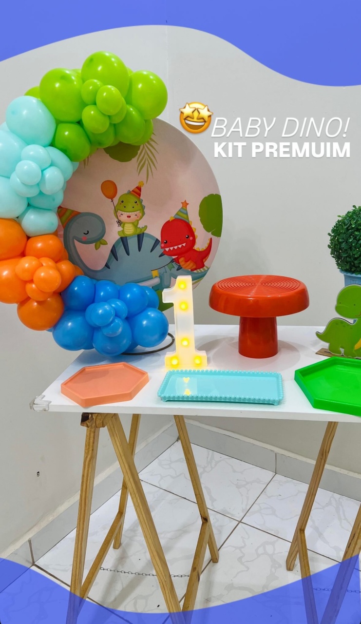 Kit Premium Bay Dino - Mini Festas
