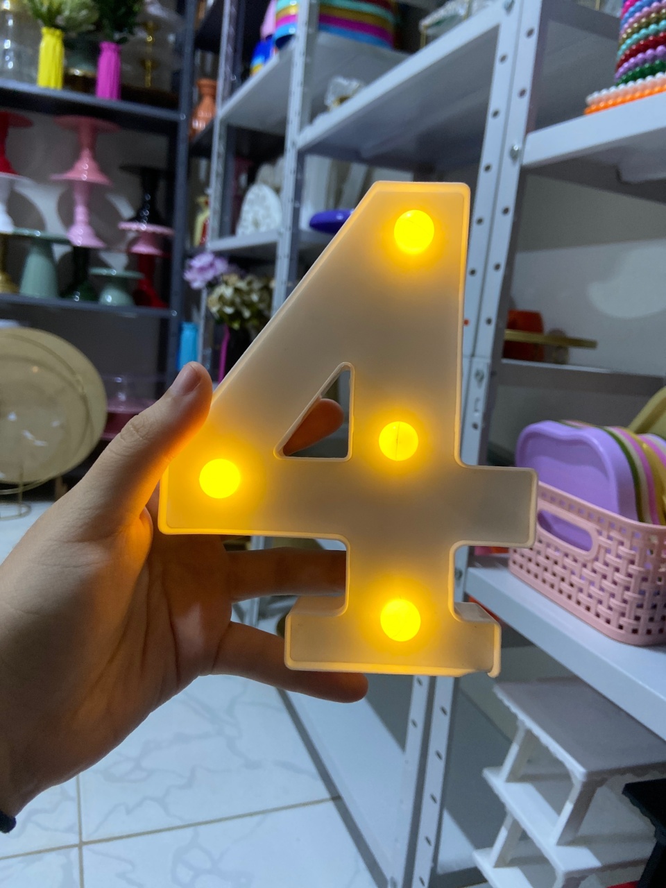 Numero Led 4 - Mini Festas