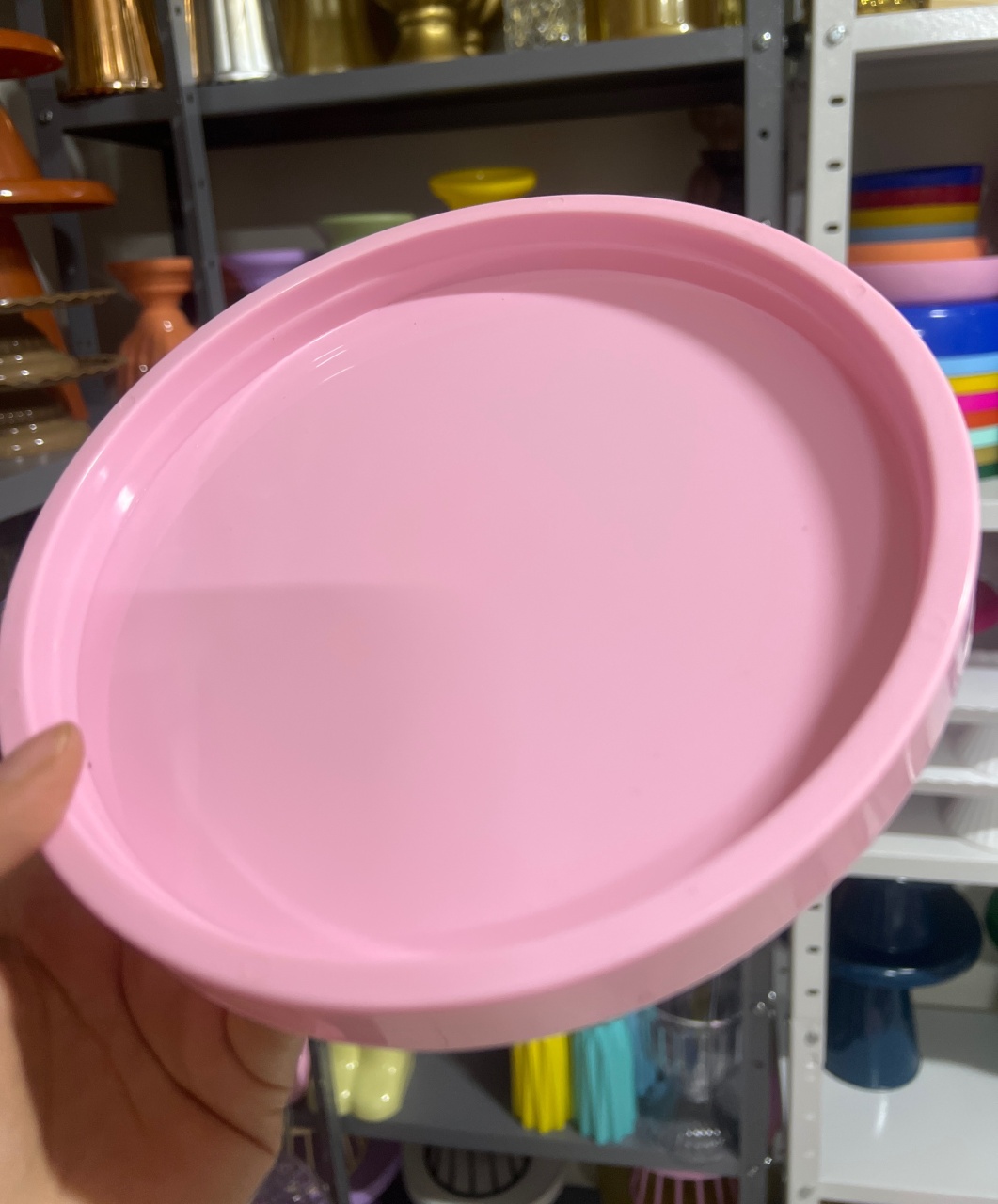 Bandeja Redonda Rosa Bb - Mini Festas