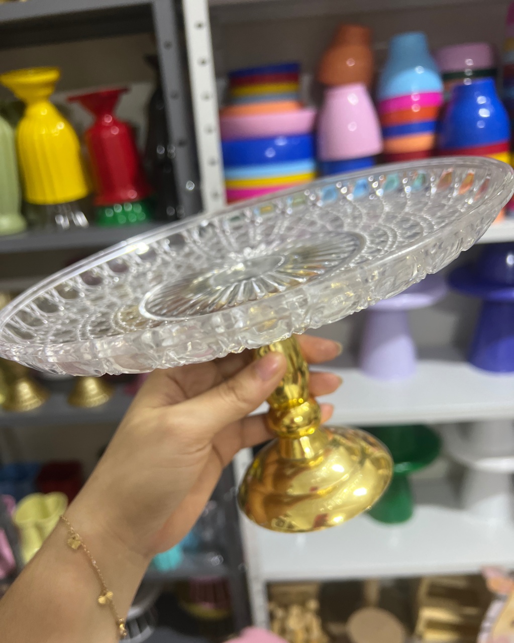 Boleira Diamante C/ Dourado  - Mini Festas