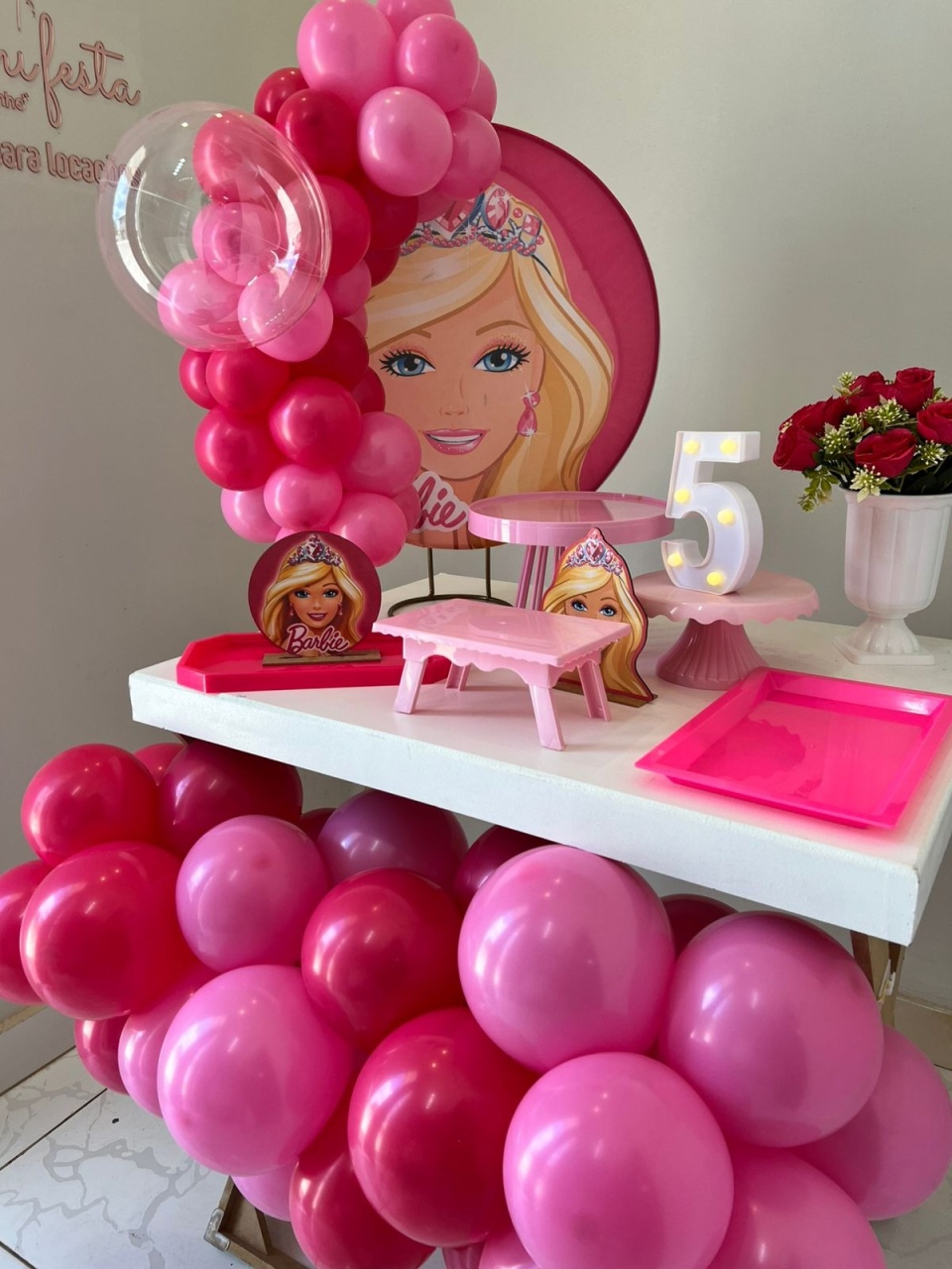 Kit Premium Barbie C/Guirlanda de Balões - Mini Festas