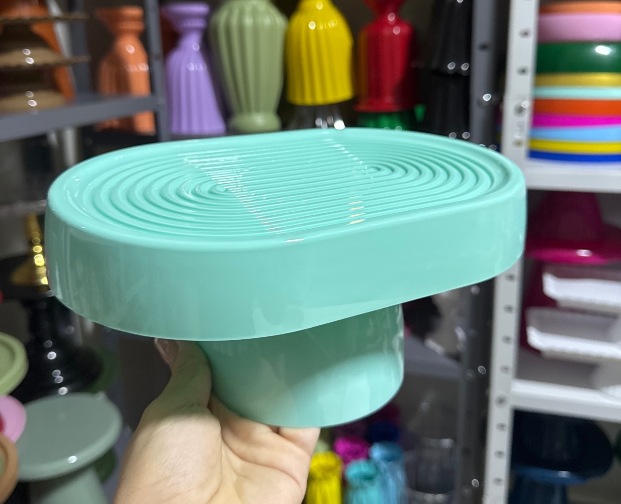 Boleira Caracol Oval Ciano - Mini Festas