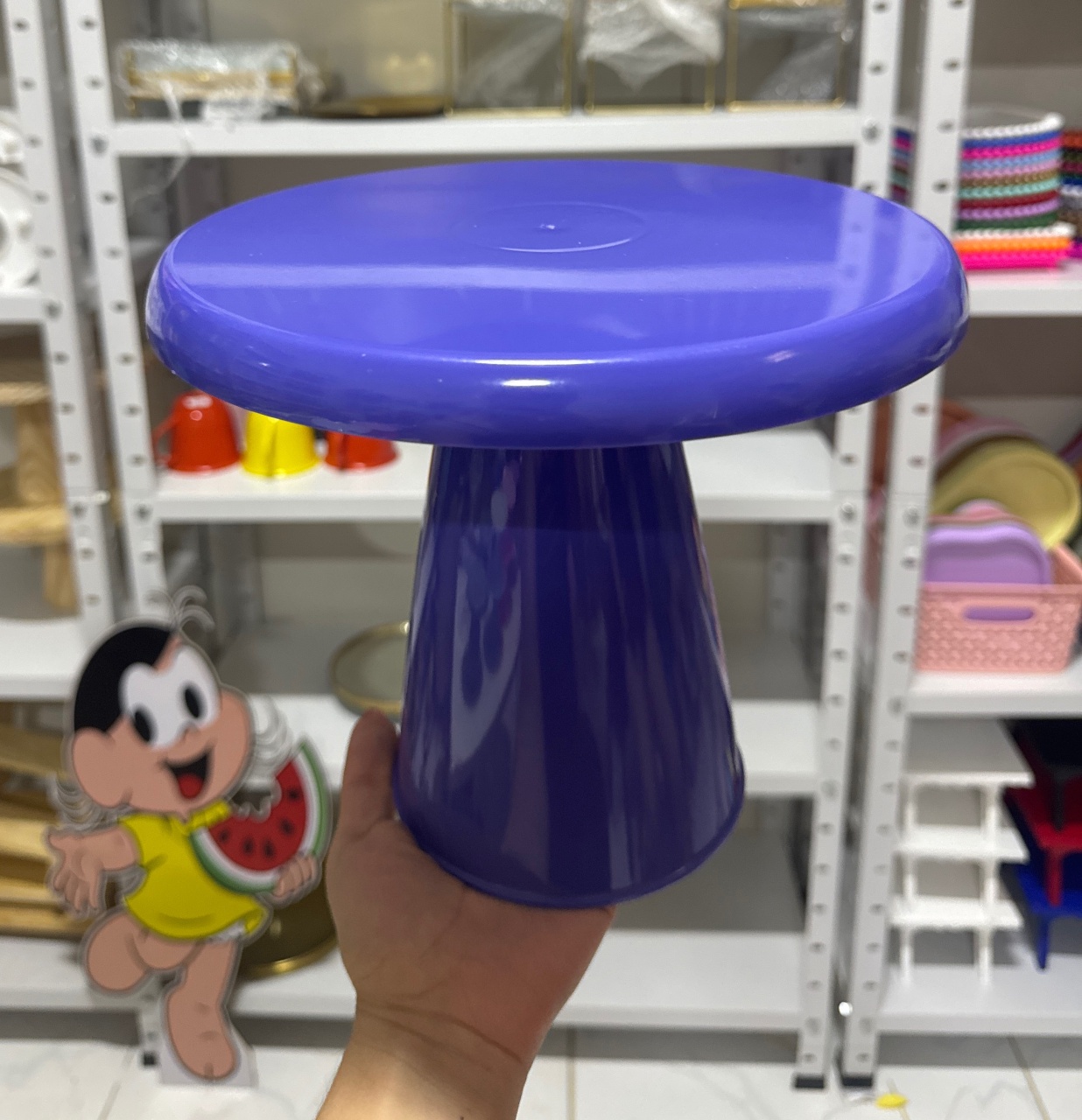 Boleira Cogumelo Azul G - Mini Festas