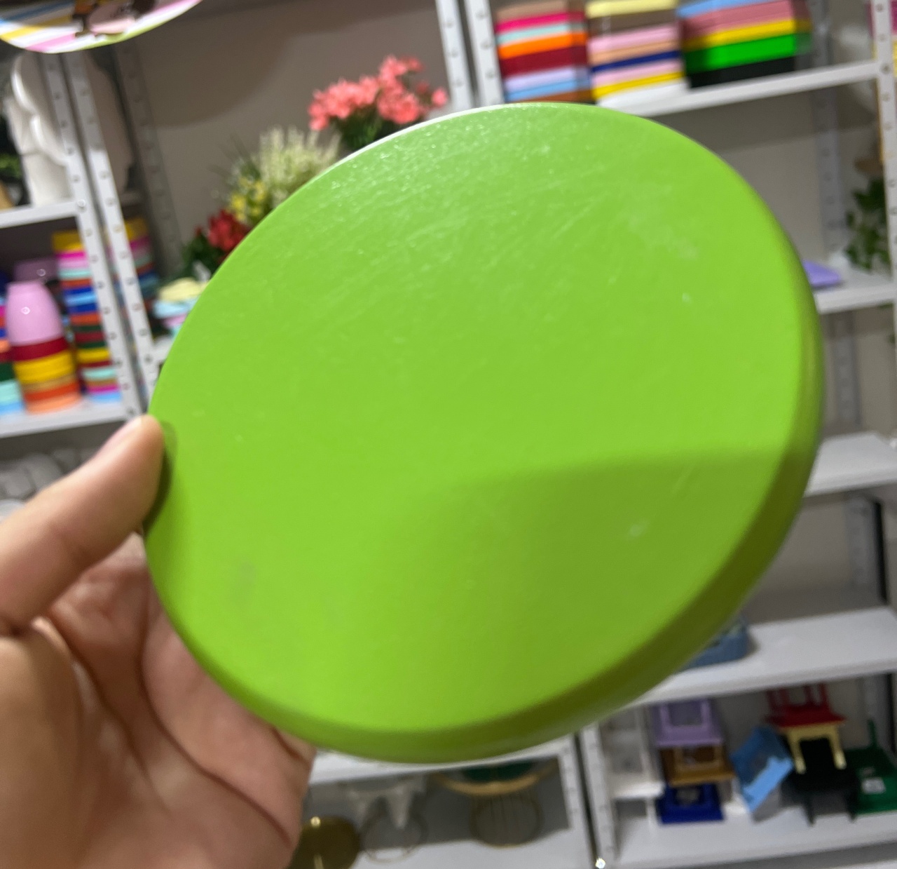 Mini Bandeja Redonda Mdf Verde Claro - Mini Festas