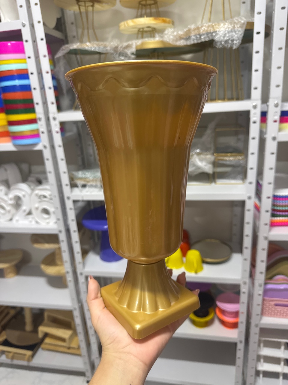 Vaso Dourado G  - Mini Festas