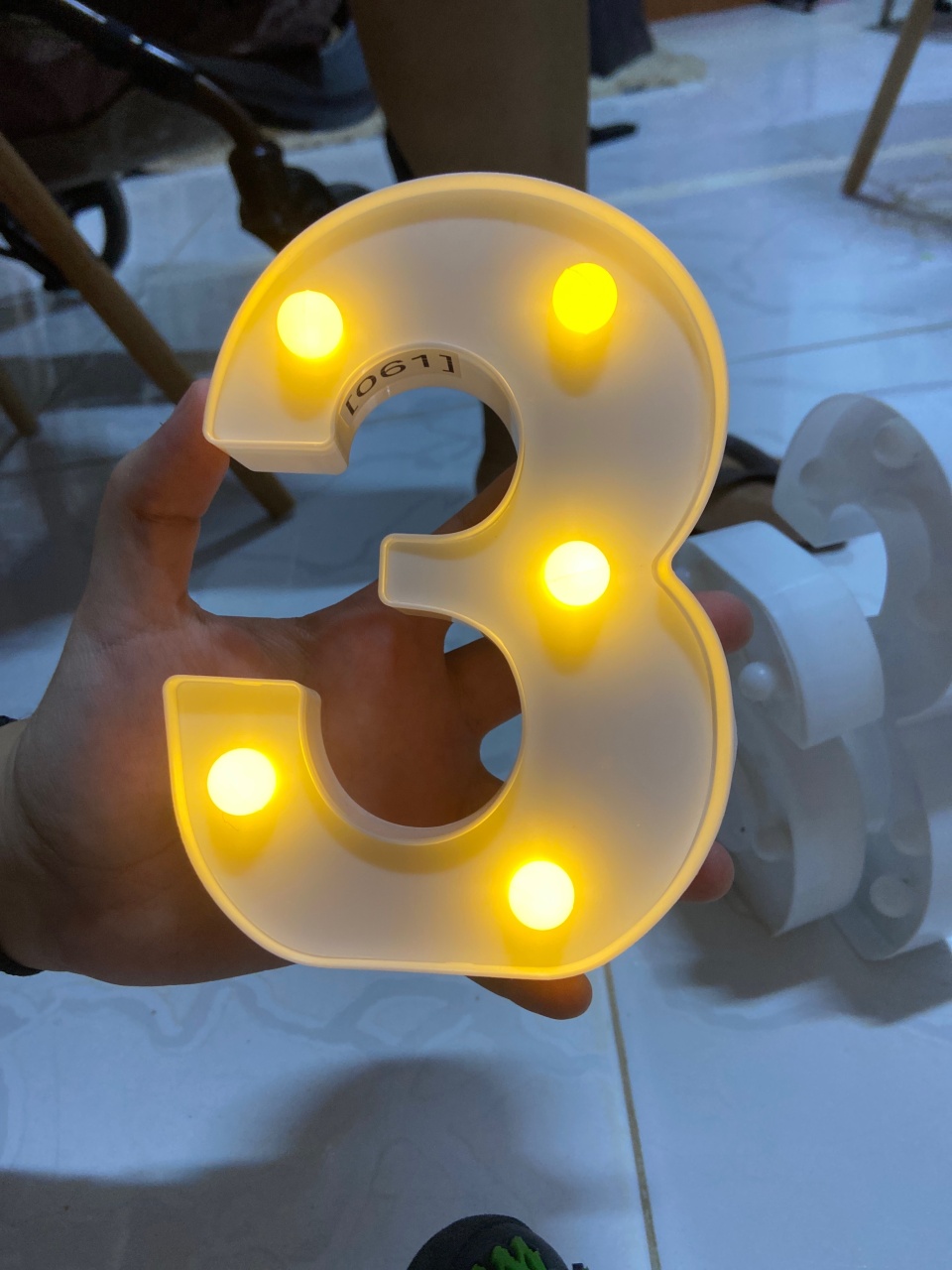 Numero Led 3 - Mini Festas