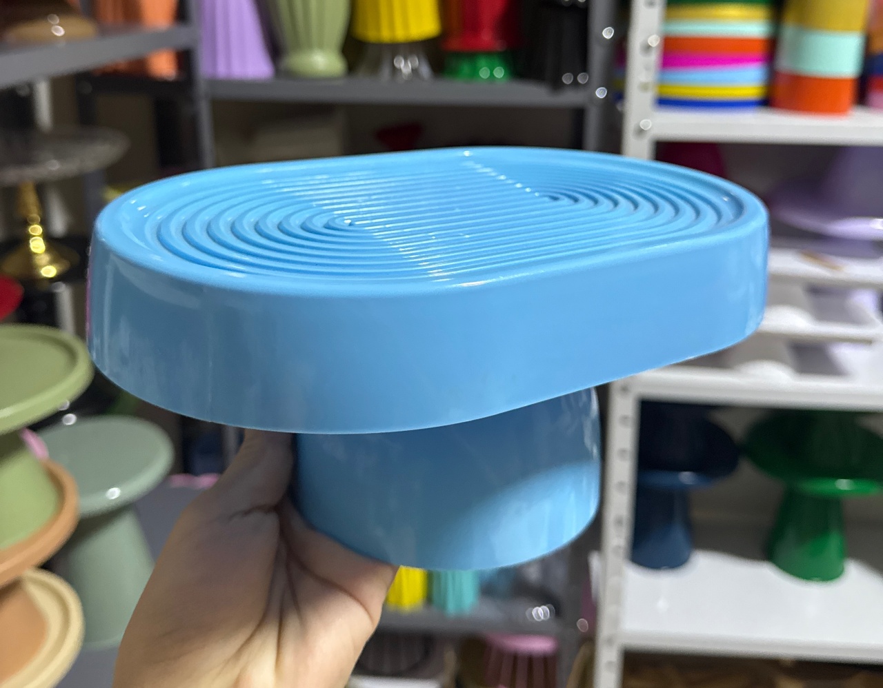 Boleira Caracol Oval Azul Bb  - Mini Festas