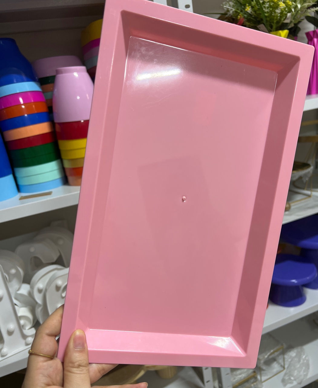 Bandeja Retagularr Rosa Bb - Mini Festas