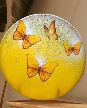 Capa Borboletas Amarelas Com Glitter - Mini Festas