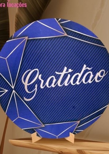 Capa Gratidão Azul Escuro - Mini Festas