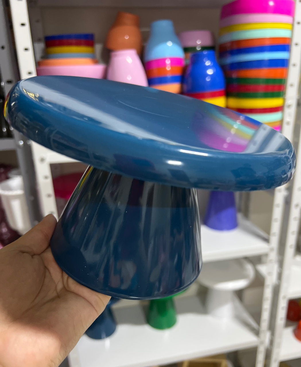 Boleira Cogumelo Azul Petróleo P - Mini Festas