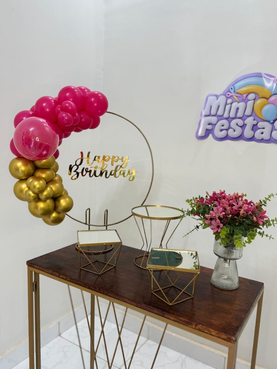 Kit Pink E Dourado - Mini Festas