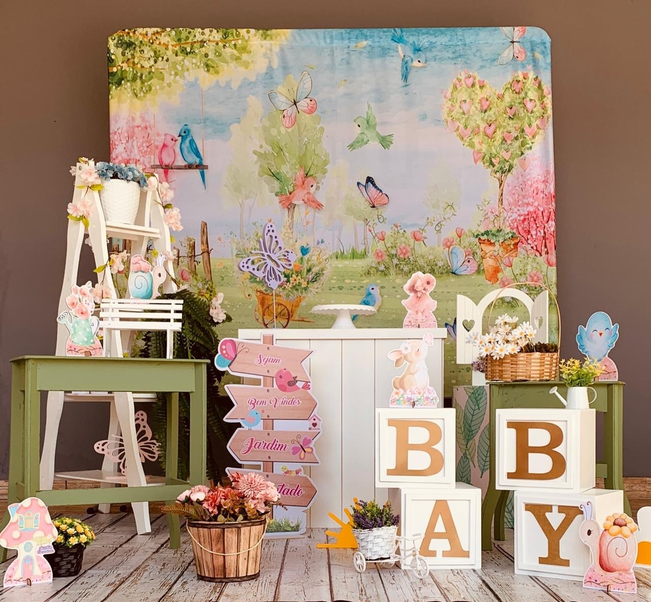 Kit Chá de Bebê - Jardim Encantado - Celebration Produções