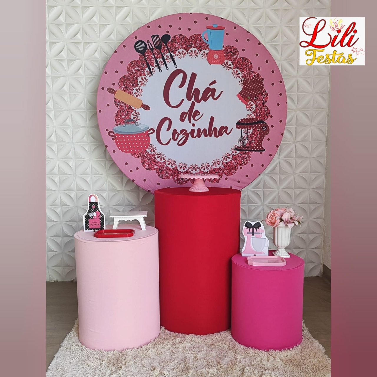 Chá de Panela Rosa Redondo - LiliFestaspegueemonte