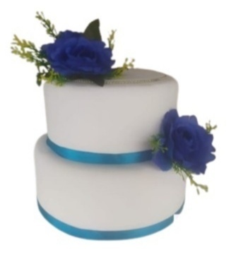 Bolo Fake - Floral Azul - LiliFestaspegueemonte
