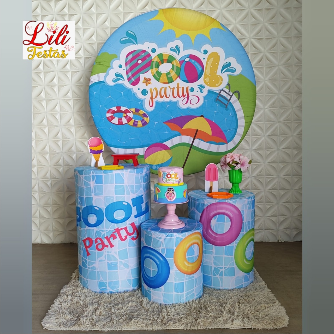 Pool Party Rosa - Kit Promocional - LiliFestaspegueemonte