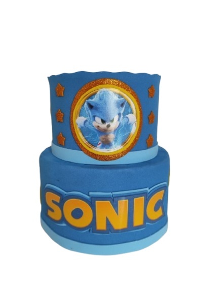 Bolo Fake - Sonic - LiliFestaspegueemonte
